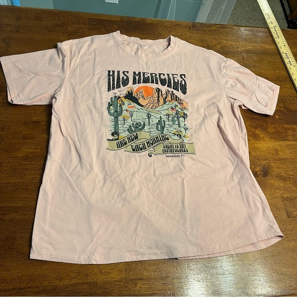 His Mercies are New every morning pink T shirt size XL - Picture 1 of 6
